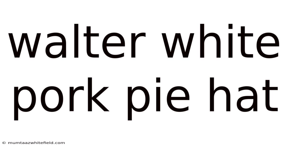 Walter White Pork Pie Hat