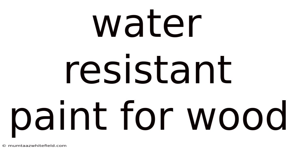 Water Resistant Paint For Wood