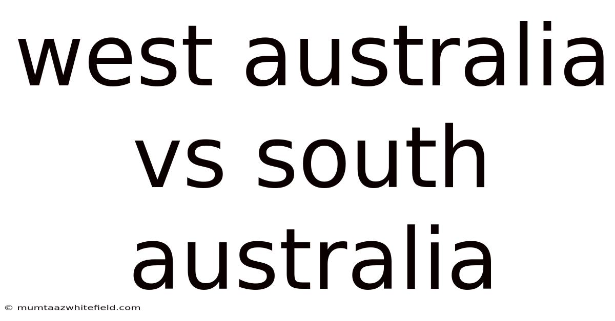 West Australia Vs South Australia