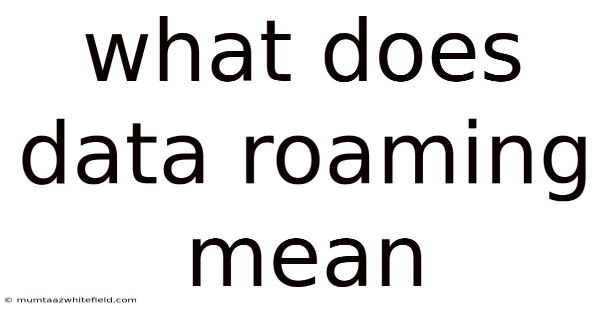 What Does Data Roaming Mean