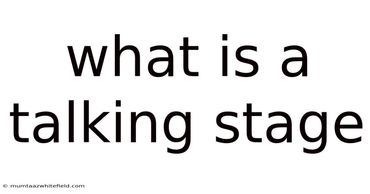 What Is A Talking Stage