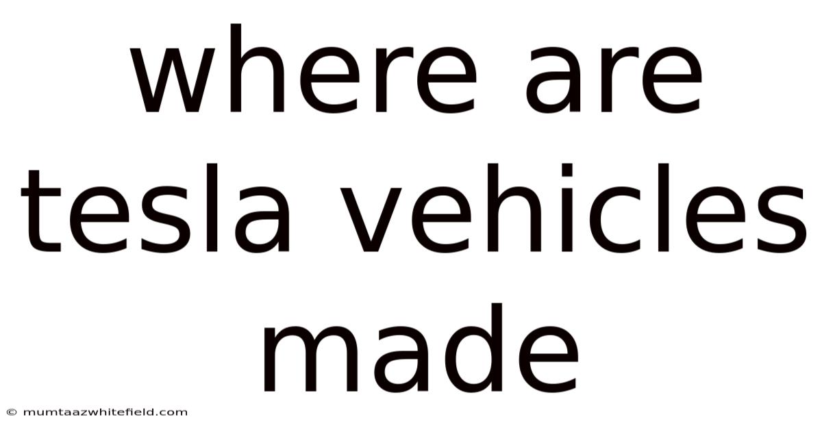 Where Are Tesla Vehicles Made