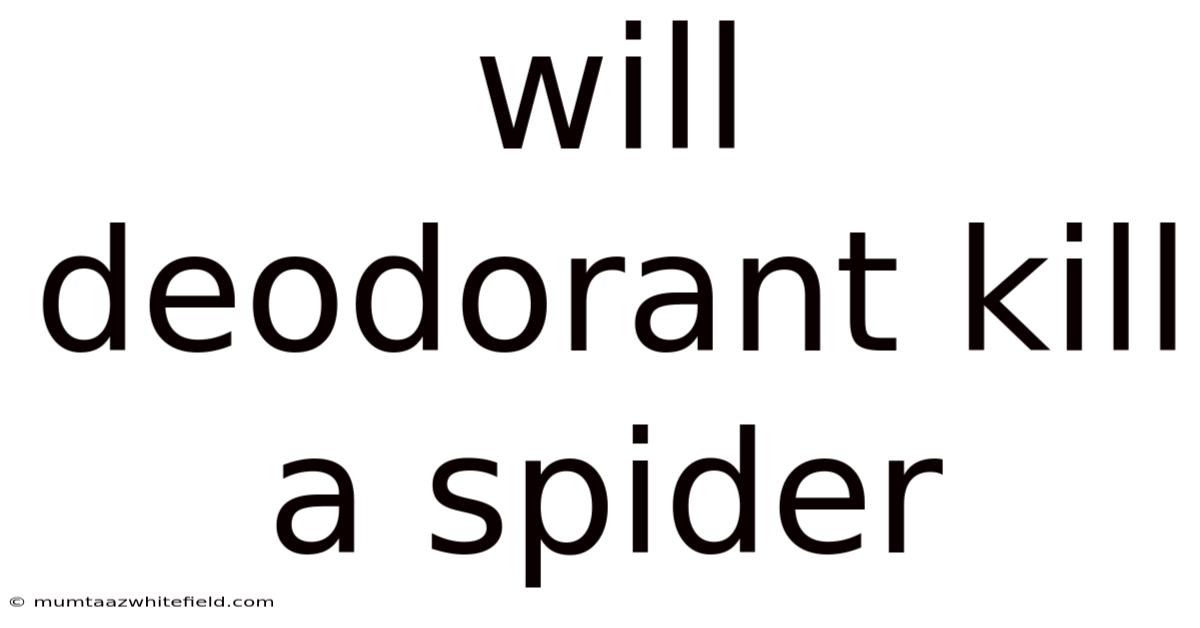 Will Deodorant Kill A Spider