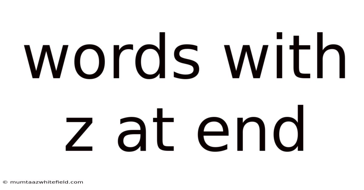 Words With Z At End